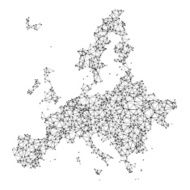 Europe Map Network Black And White