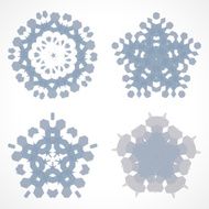 set of abstract color floral pattern icon N5