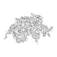 Switzerland Map Network Black And White