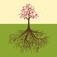 card with floral tree