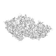 Czech Republic Map Network Black And White