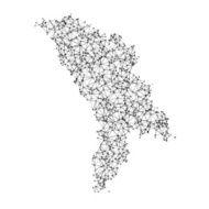 Moldova Map Network Black And White