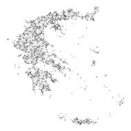 Greece Map Network Black And White