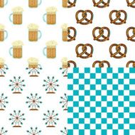 Vector Oktoberfest patterns set