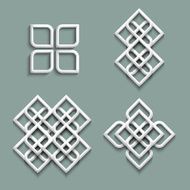 Set of white ornaments in arabic style
