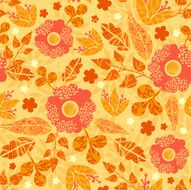 Fire Flowers Seamless Pattern N2