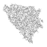 Bosnia And Herzegovina Map Network Black White