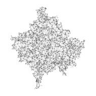 Kosovo Map Network Black And White