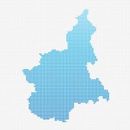 Italy Regions Piemonte Map Blue Dot Pattern
