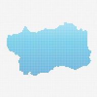 Italy Regions Valle d&rsquo;Aosta Map Blue Dot Pattern