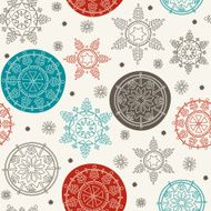 Line-art snowflake seamless pattern