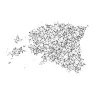 Estonia Map Network Black And White
