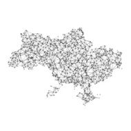 Ukraine Map Network Black And White
