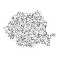 Romania Map Network Black And White