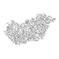 Hungary Map Network Black And White