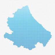 Italy Regions Abruzzo Map Blue Dot Pattern