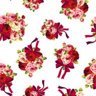 pattern of rose and ribbon