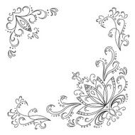 Abstract pattern lotus contours
