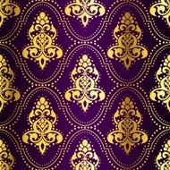 Gold-on-Purple seamless sari pattern with dots
