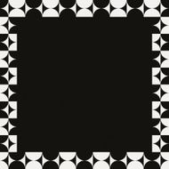 Black paper with white frame geometric pattern N3