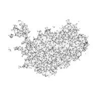 Iceland Map Network Black And White