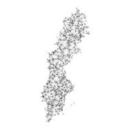 Sweden Map Network Black And White