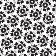 abstract black and white floral pattern background N10