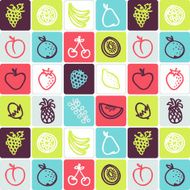 Fruits checked pattern