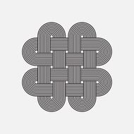 Twisted lines vector element intertwined pattern isolated object