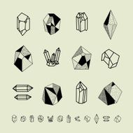 Set of crystals Geometric shapes N2
