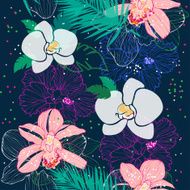 tropical pattern with orchids