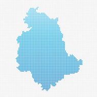Italy Regions Umbria Map Blue Dot Pattern
