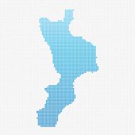 Italy Regions Calabria Map Blue Dot Pattern