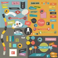Various color reminders folders stickers data speech bubbles notices