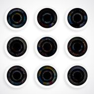 set of colorful dot sign plate pattern for design N3