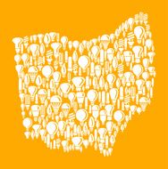 Ohio State on Vector Lightbulb Pattern Background