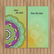 Circle lace hand-drawn ornament card N2