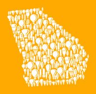 Georgia State on Vector Lightbulb Pattern Background
