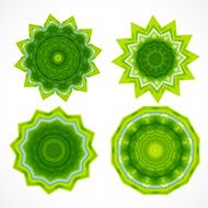 set of abstract green floral pattern for design N2