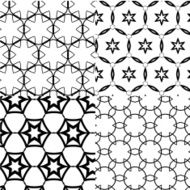set of abstract black and white circle pattern background