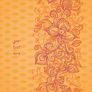 Outline floral seamless border with flowers N2