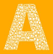 Letter A on Vector Lightbulb Pattern Background