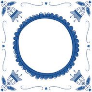 Dutch Delft blue tile with a place for text