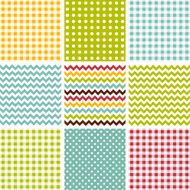 Check dot chevron seamless pattern set
