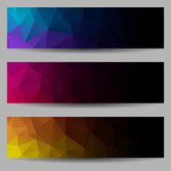 Set of banners with abstract triangles N7