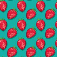 Strawberries (Seamless pattern pop art style)