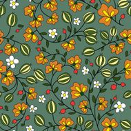 flower and gooseberry berry on a green background