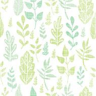 Textile textured spring leaves seamless pattern background