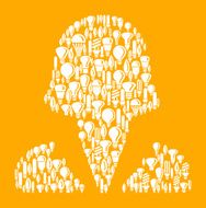 Businesswoman on Vector Lightbulb Pattern Background