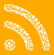 Wi-Fi Signal on Vector Lightbulb Pattern Background